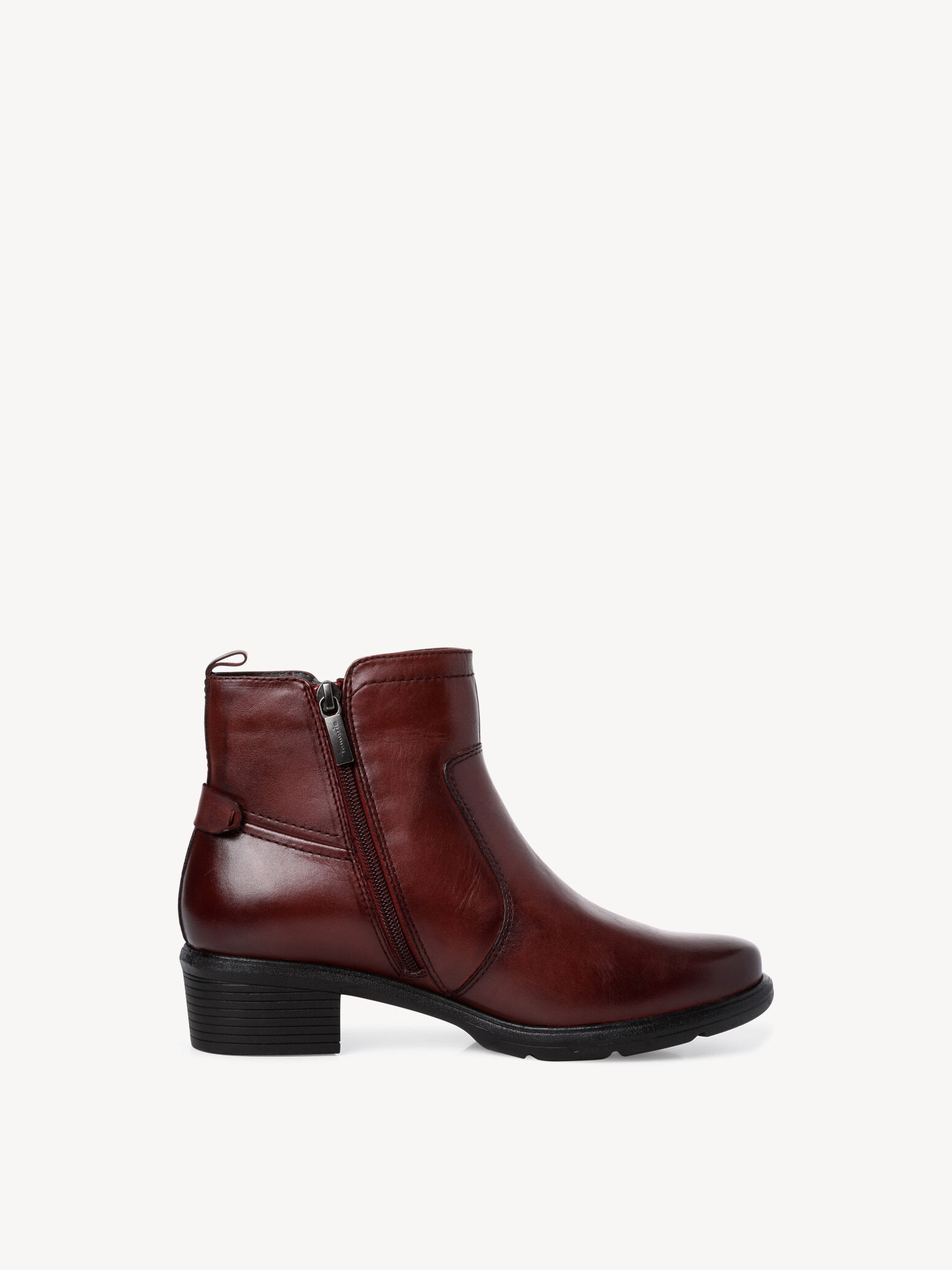 Bottine en cuir - rouge