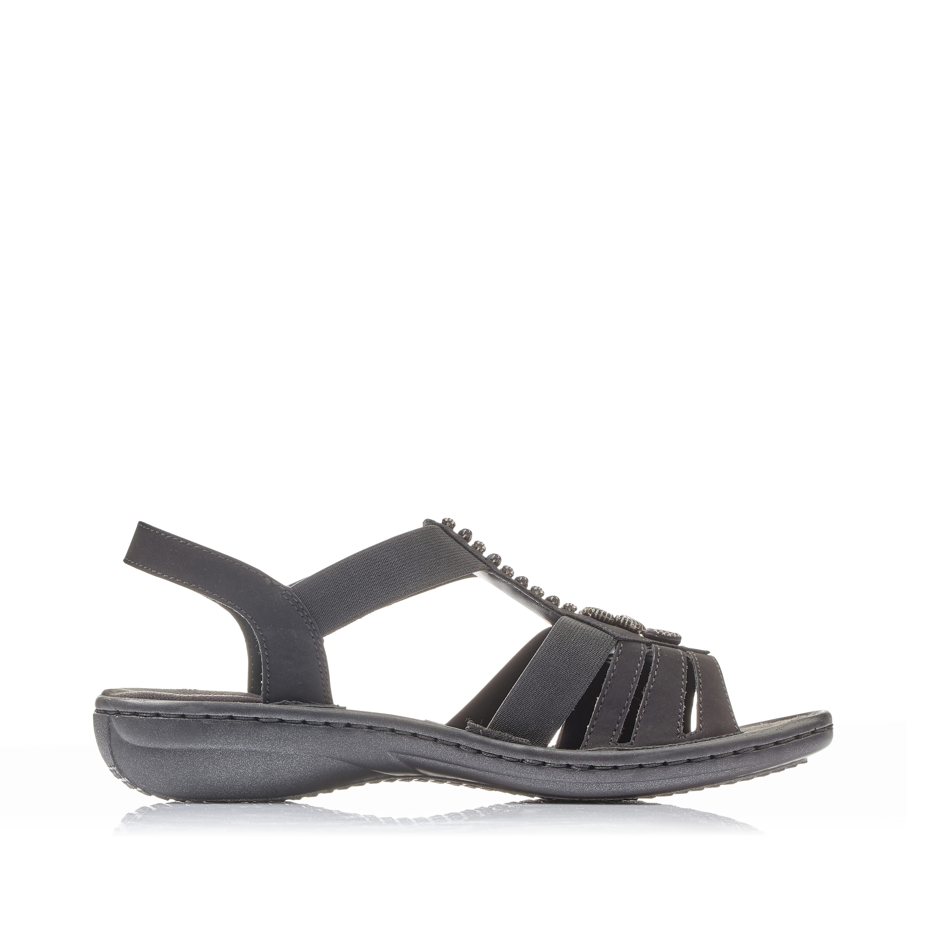 Rieker Damen Riemchensandalen nachtschwarz