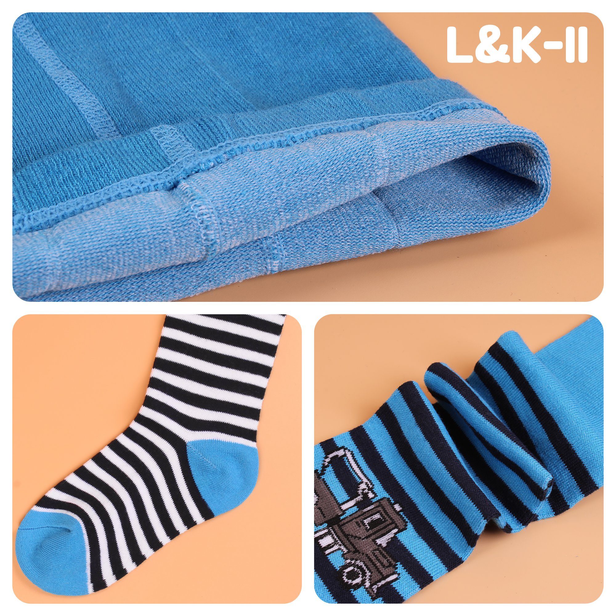 L&K-II Strumpfhose 2725 (3er-Pack) mit verschiedenen Wagen-Motiven Polizeiwagen