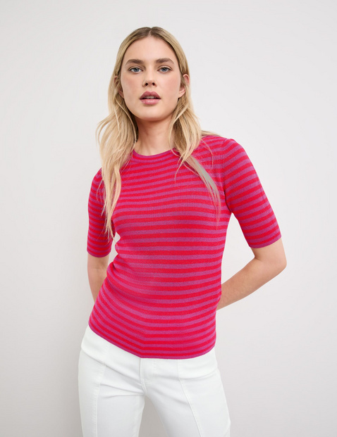 Kurzarmpullover im Ringel-Design