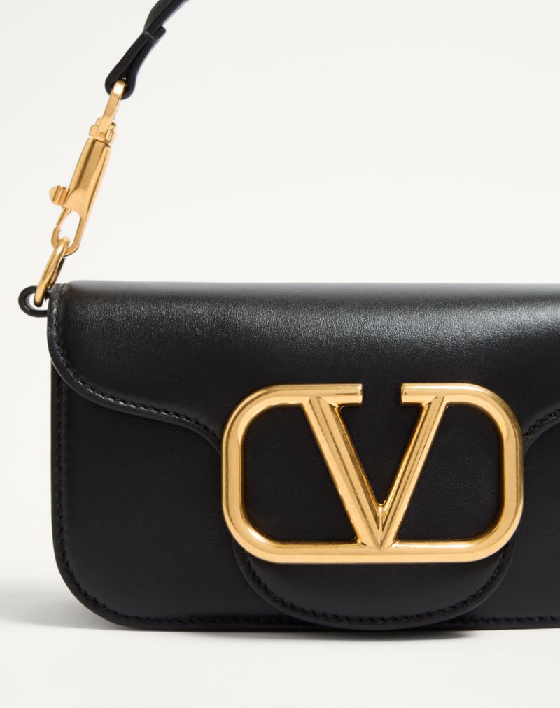 Bolsa de ombro pequena Valentino Garavani Locò em couro de bezerro