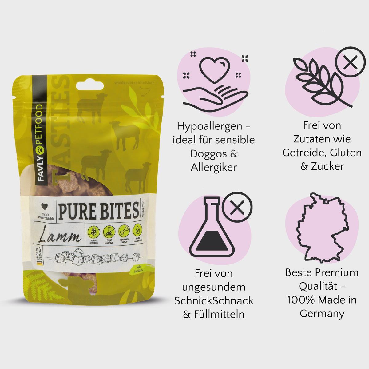 FAVLY Petfood Snacks FAVLY Petfood PURE Bites Lamm 360 g