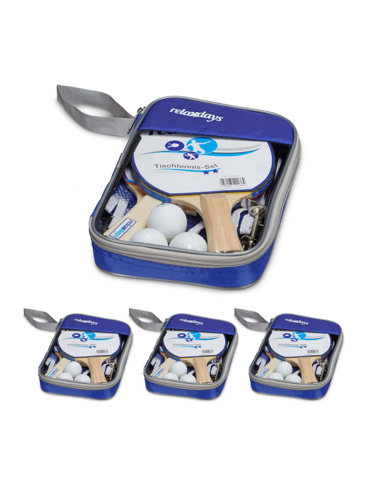 relaxdays 4x Tischtennis-Set in Blau günstig kaufen onesize