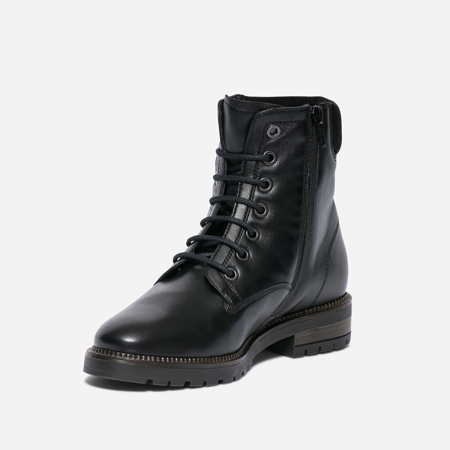 Bottine TEXTO noire éco-conçue en cuir