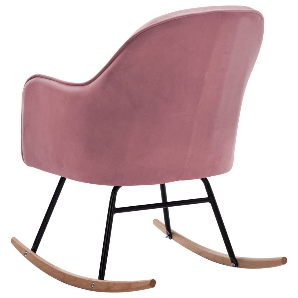 möbelando Schaukelstuhl Aletshausen (B/H/T: 60x84x74 cm), aus Samt in Rosa