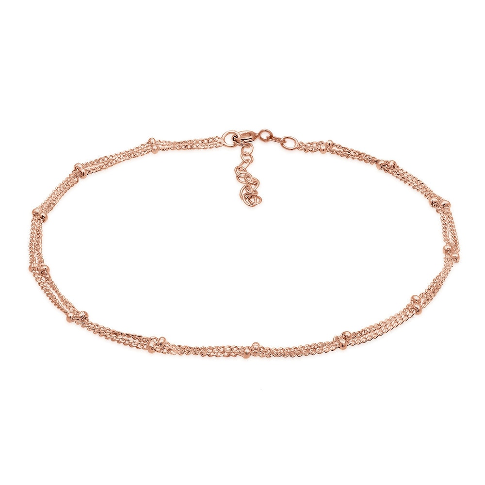 Elli Elli Bracelet de Cheville Femmes Boule Intemporelle Basique en Argent Sterling 92 Bijoux