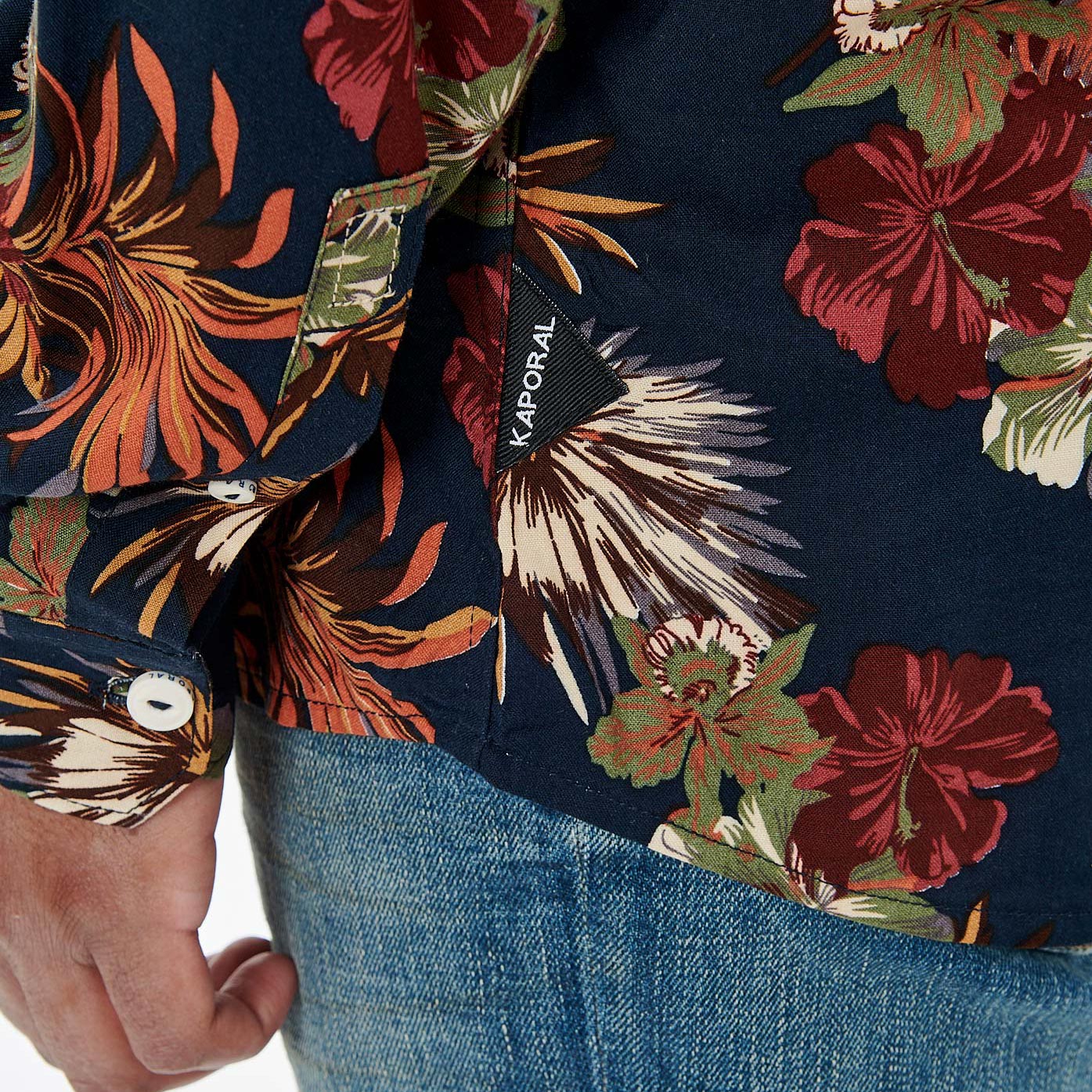 CHILL  Chemise bleue fleurie homme
