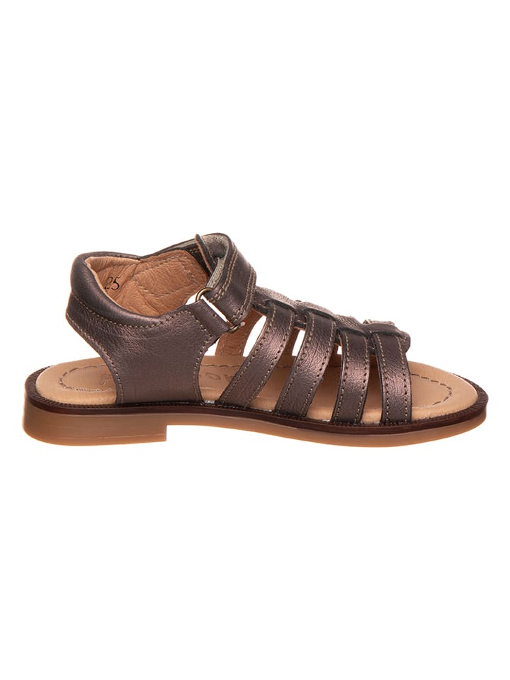 POM POM Leder-Sandalen in Braun günstig kaufen