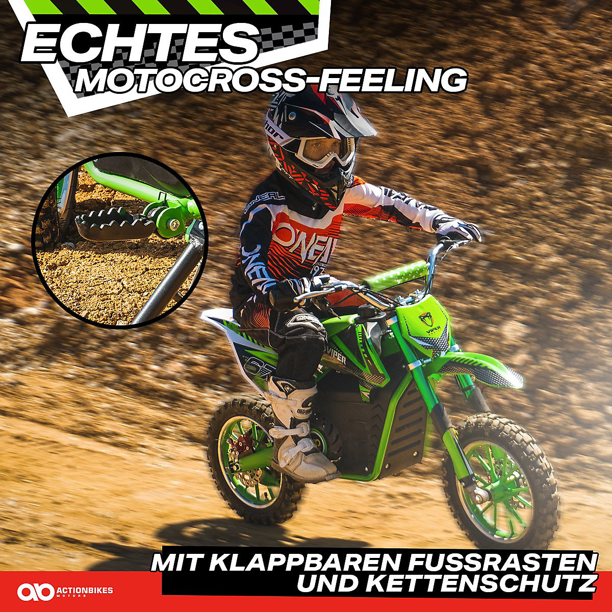 Kinder Elektromotorrad Crossbike Viper - 1000 Watt 36 Volt Elektromotor