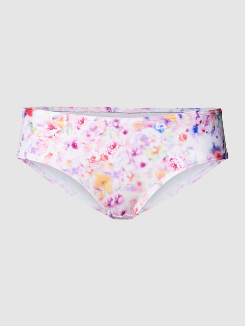 Bikini-Hose mit floralem Allover-Muster in blau