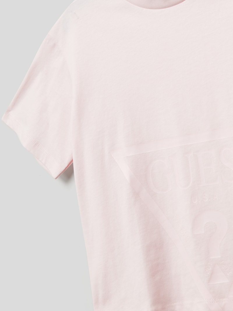 T-Shirt mit Label-Print in hellrosa
