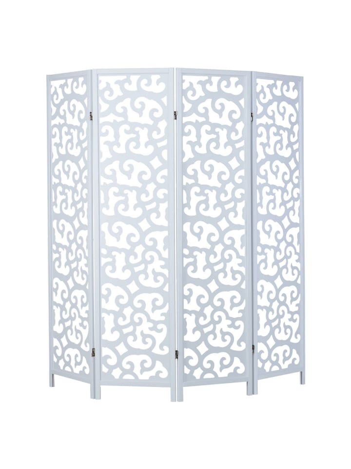 Homestyle4u 4-tlg. Paravent in Weiß 173x175 günstig kaufen onesize