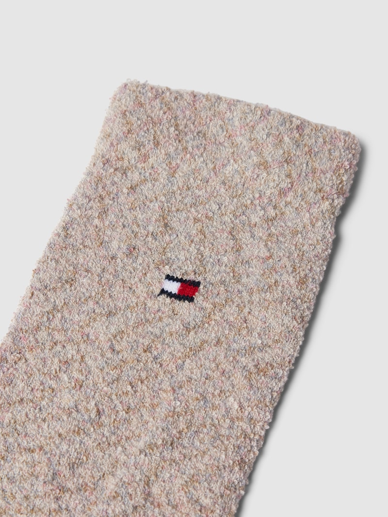 Socken mit Label-Stitching in rosé