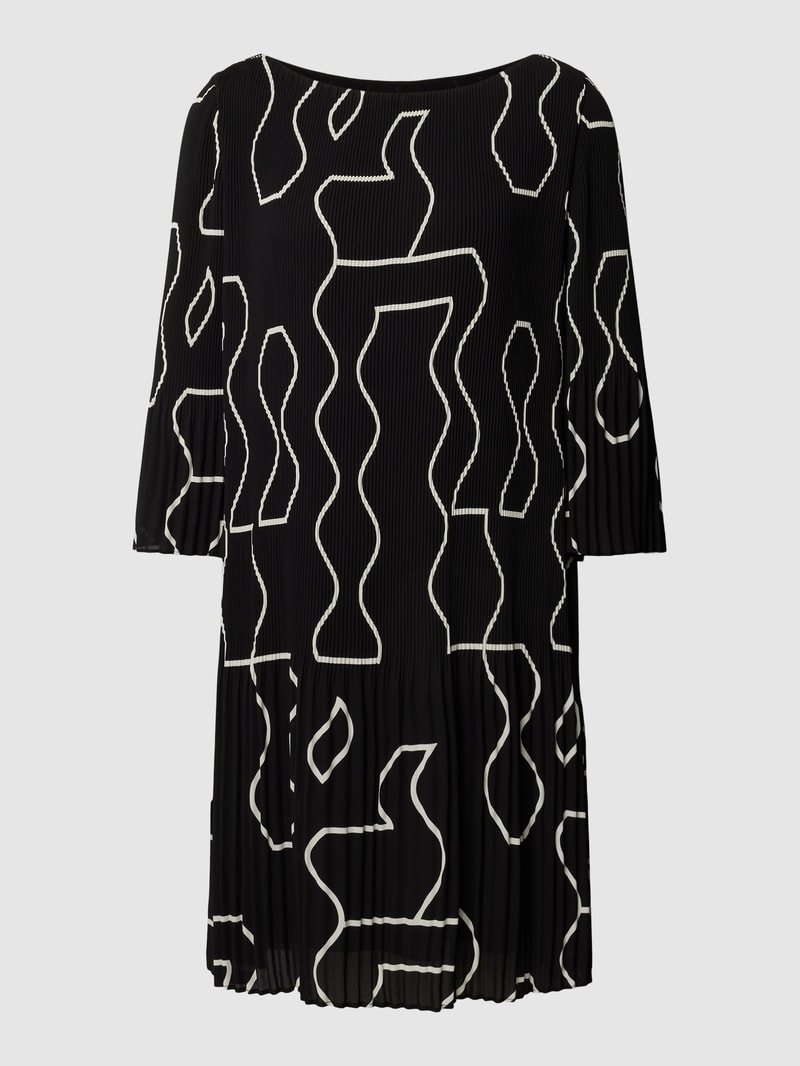 Minikleid mit Plisseefalten in schwarz