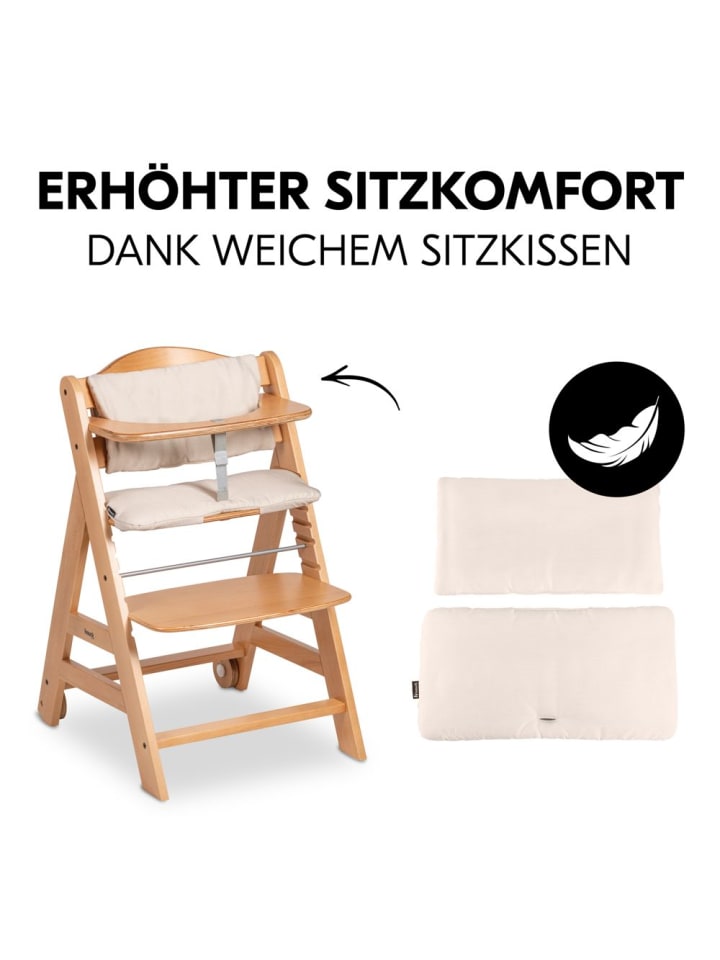 Hauck Hochstuhl Beta Plus inkl. Essbrett, Sitzkissen und in braun,beige günstig kaufen onesize