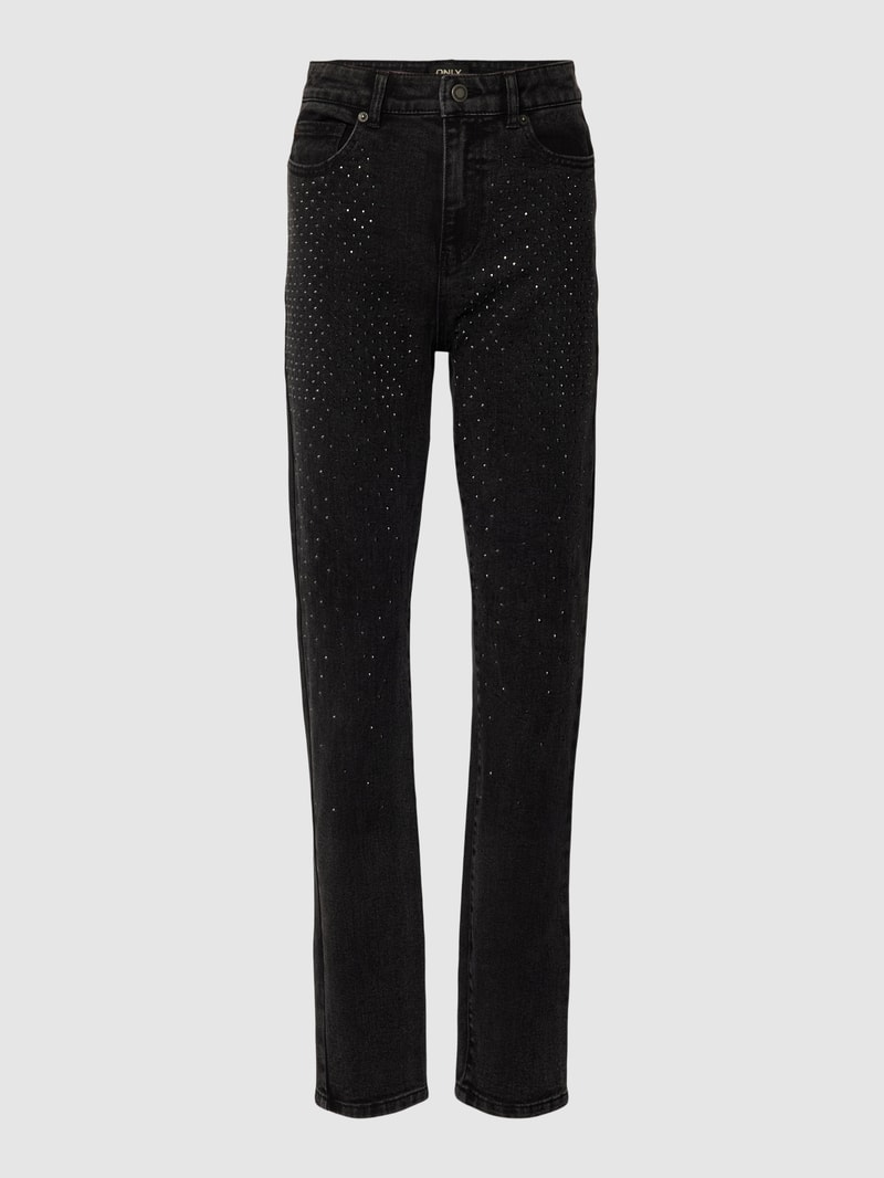 Jeans mit Ziersteinbesatz Modell 'EMILY' in black