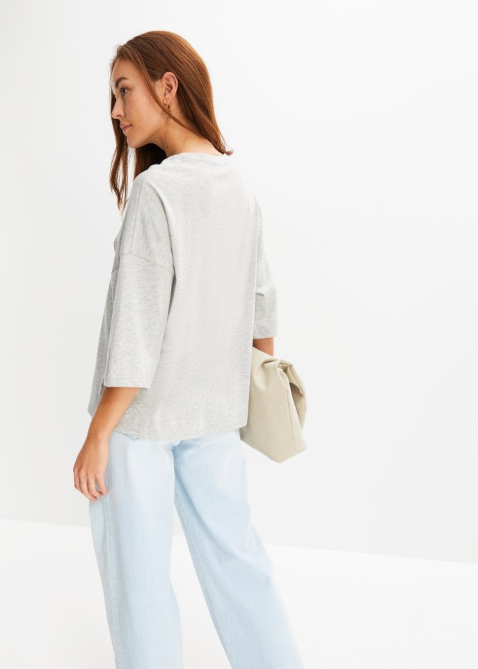 Baumwoll- Oversize-Shirt, halbarm