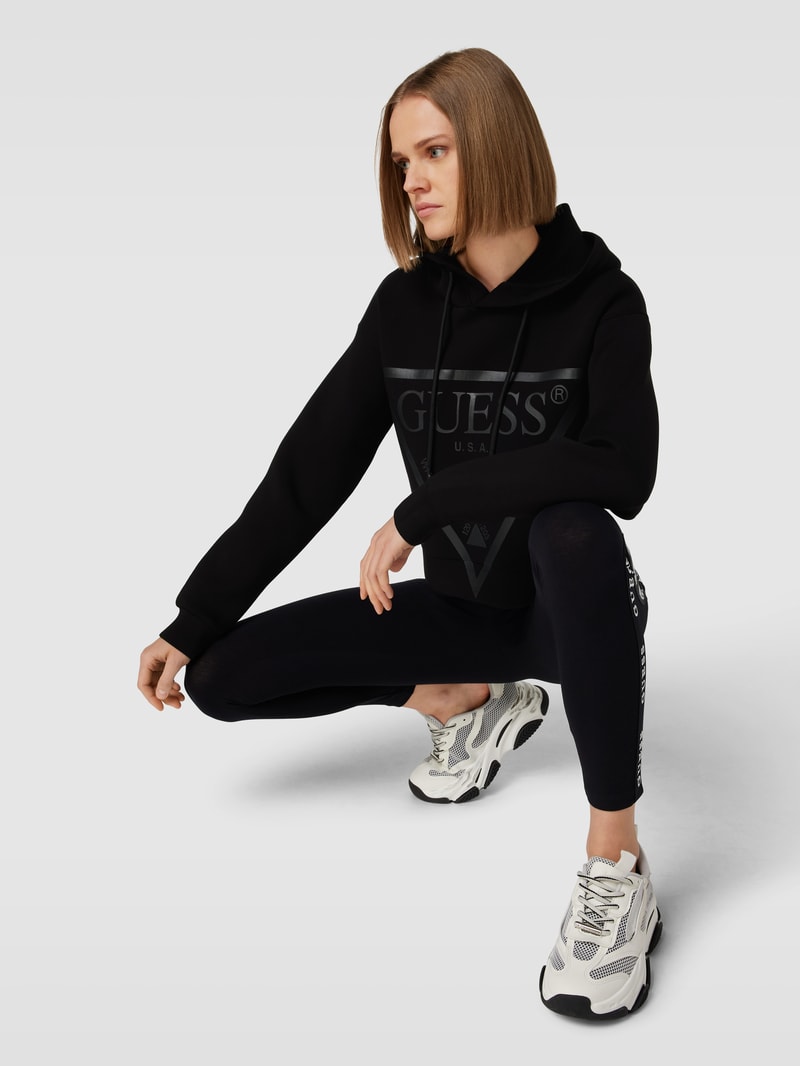 Hoodie mit Label-Print Modell 'NEW ALISA' in schwarz