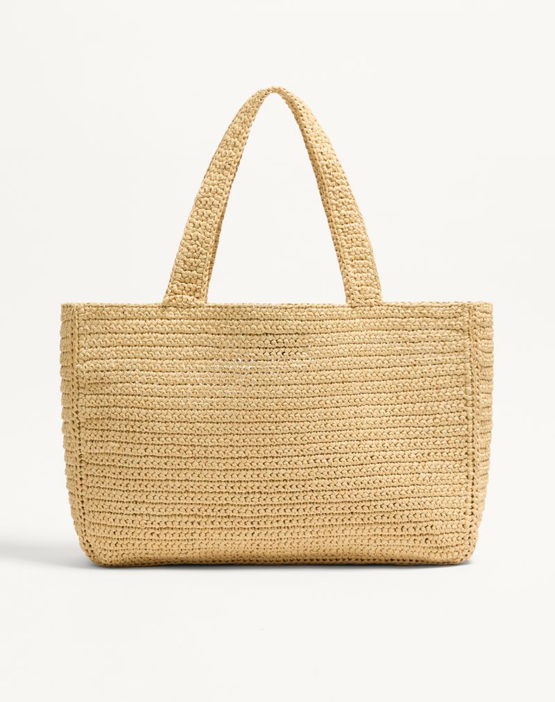 Valentino Garavani Viva Superstar Stor Raffia indkøbstaske