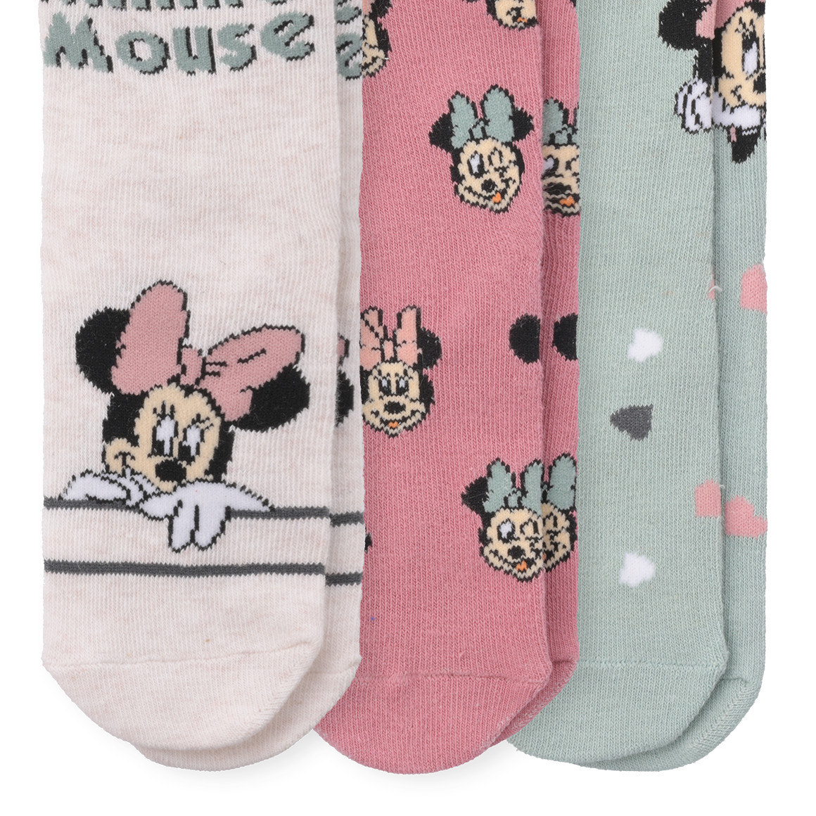 3 Paar Minnie Maus Socken im Motiv-Mix