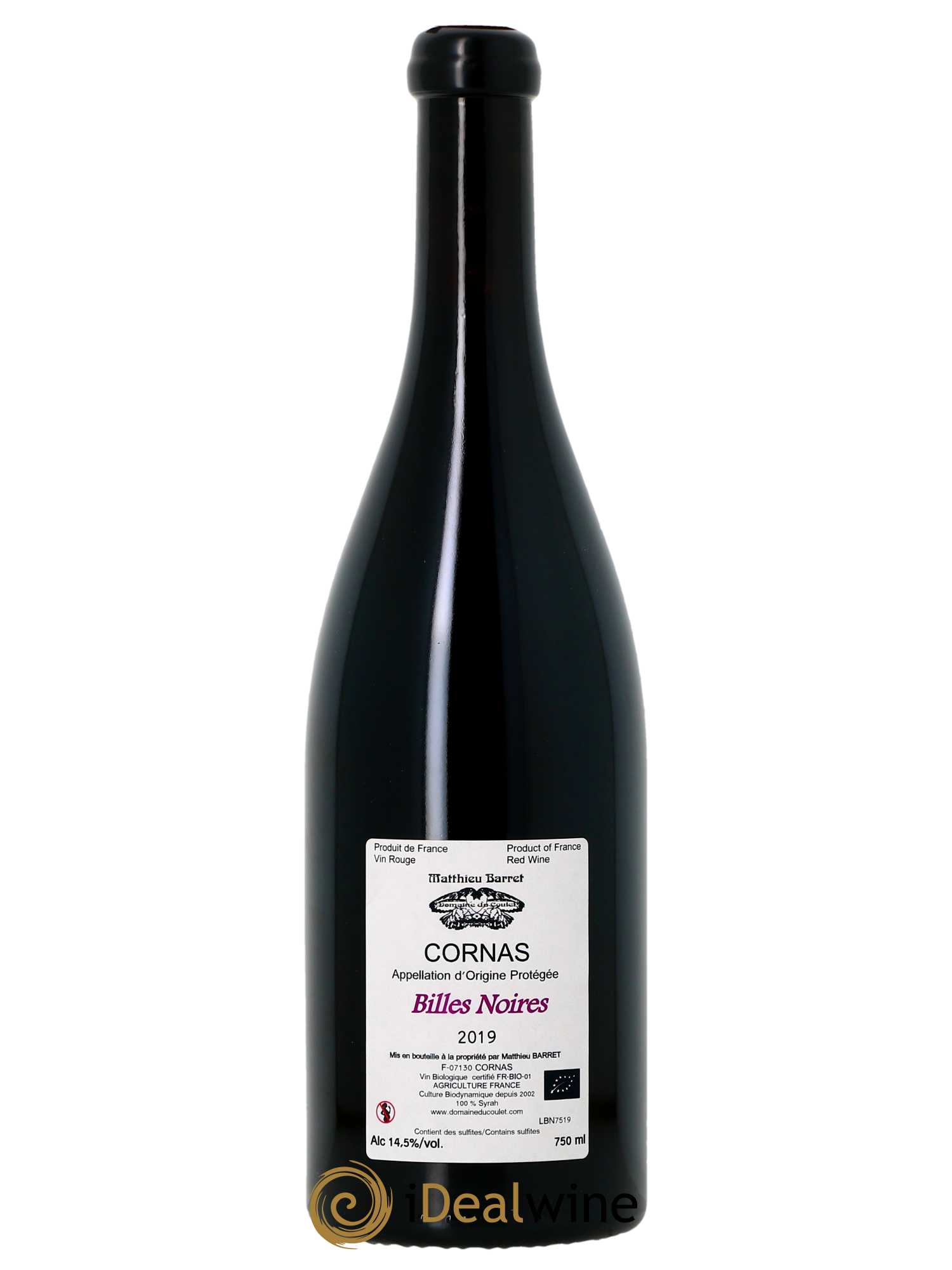 Cornas Billes Noires Coulet (Domaine du) - Matthieu Barret  2019 - Lot de 1 Bouteille