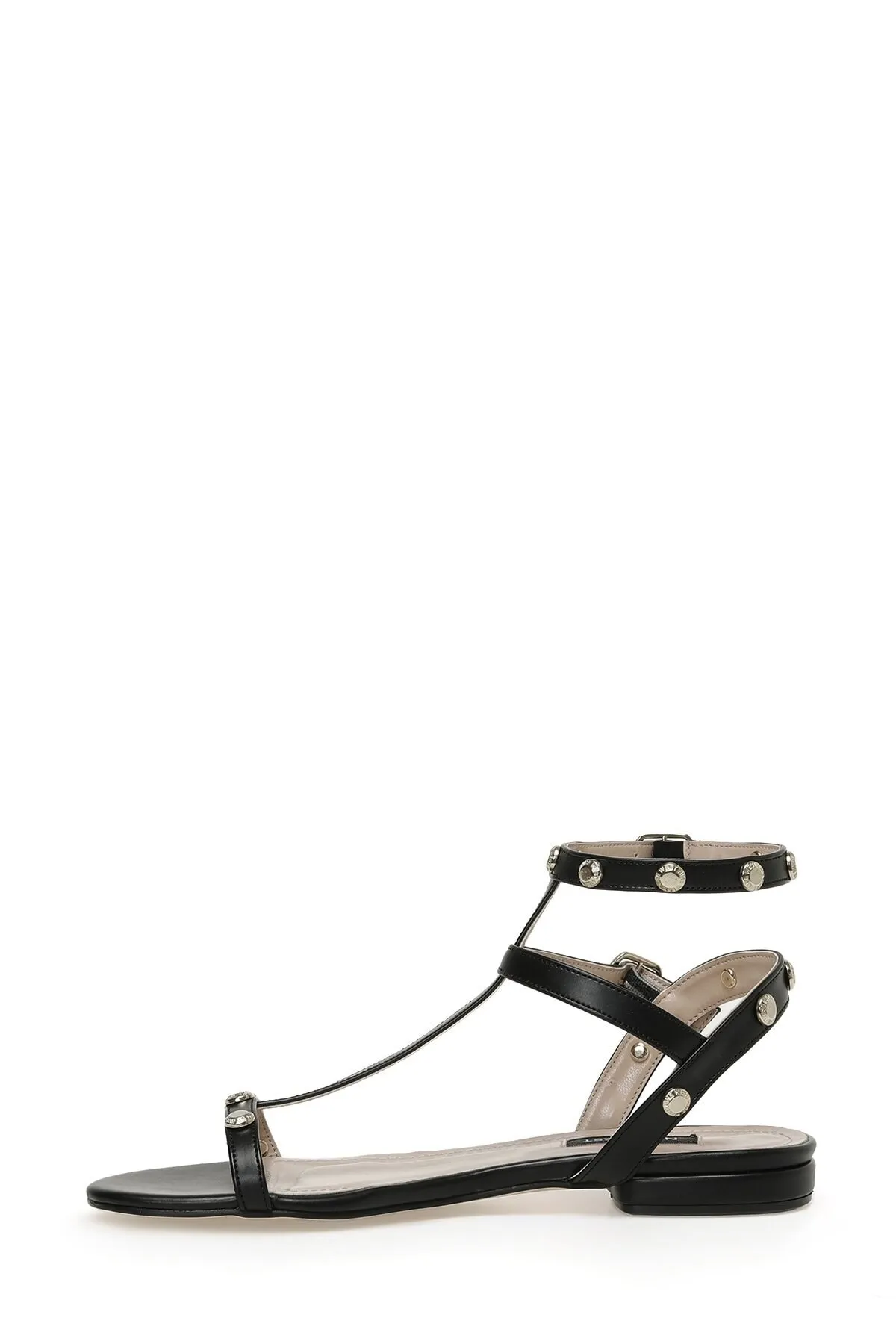 Nine West  Lalley 3fx Schwarze flache Damensandalen