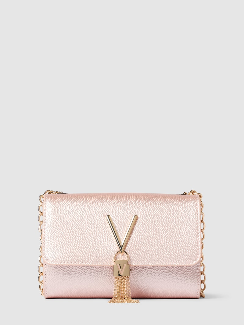 Handtasche mit Label-Applikation Modell 'DIVINA' in metallic rosa