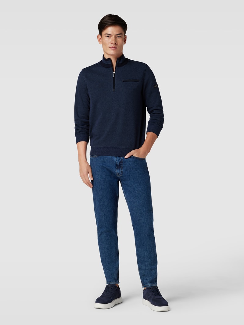 Sweatshirt mit Stehkragen in marineblau