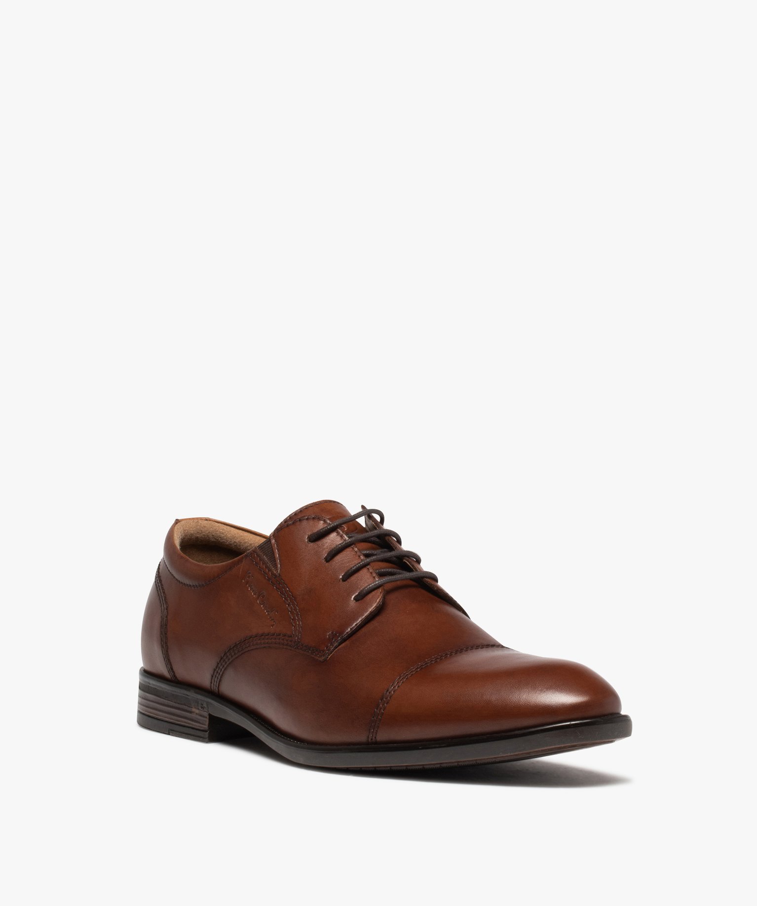 Derbies homme unis en cuir avec élastique d'aisance et à l... marron | GEMO