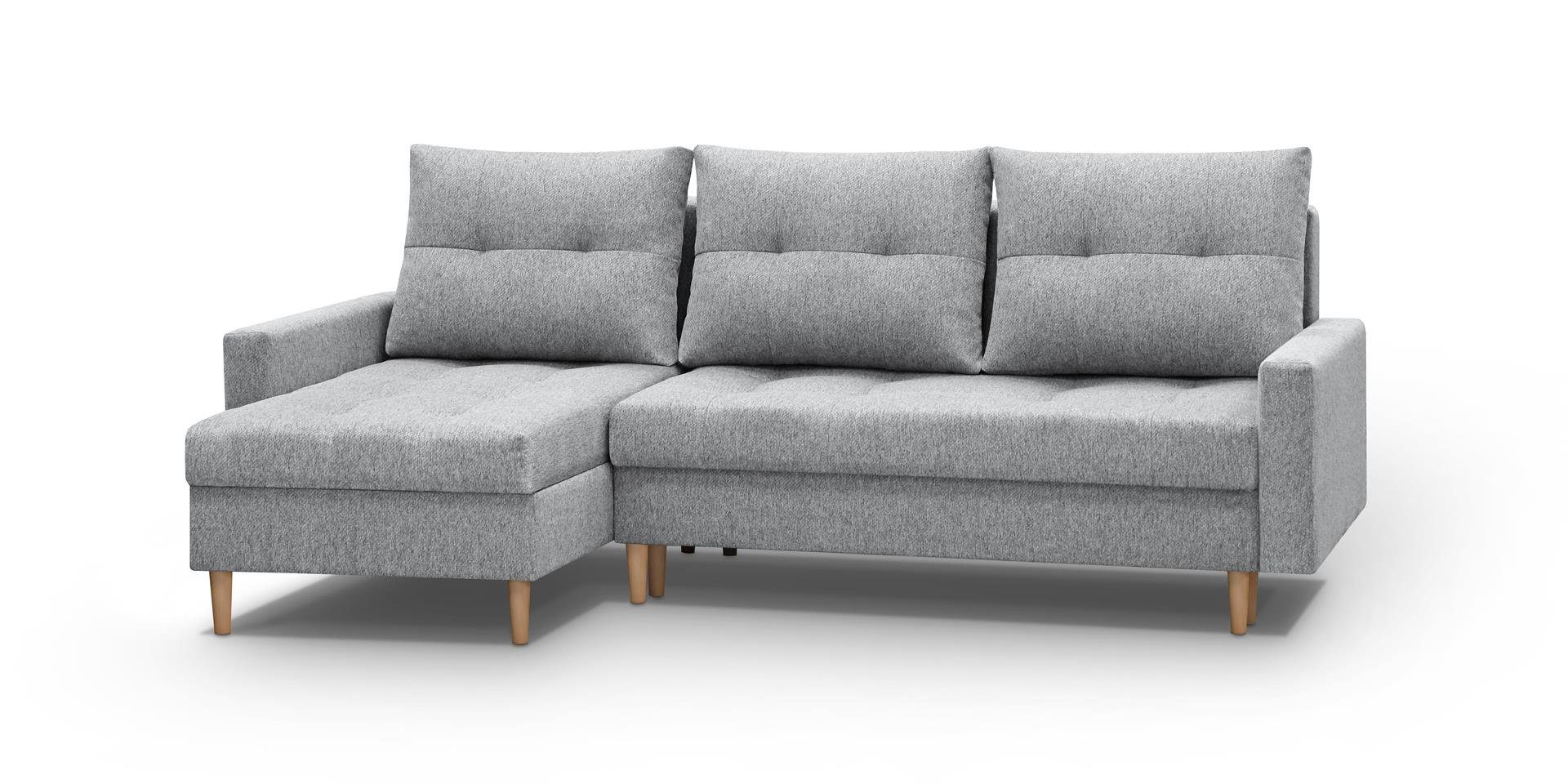 Beautysofa Polsterecke HALANT, Federkerns, Bettfunktion, links oder rechts montiebar, recycelten PET-Flaschen Material