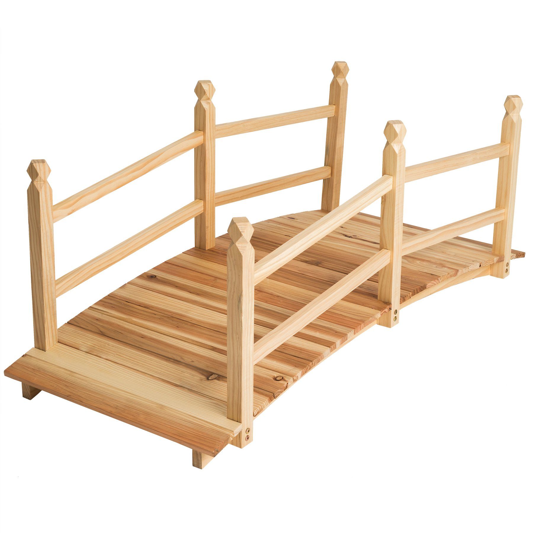 tectake Zierbrücke Gartenbrücke aus Holz 137cm lang
