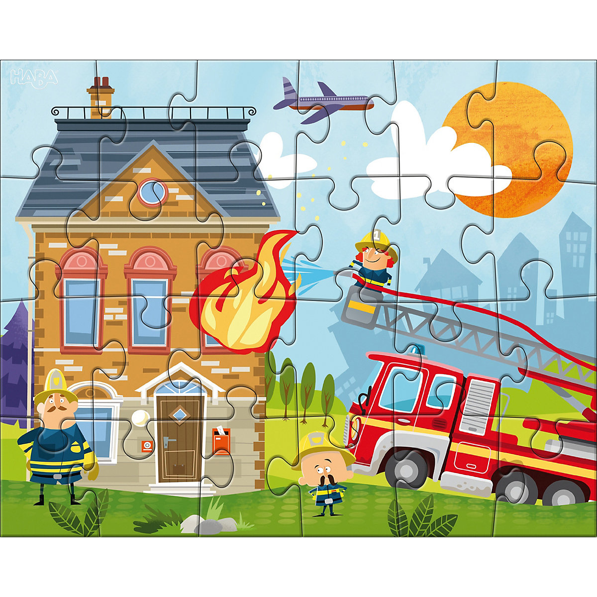 HABA 304186 Puzzleset 3 x 24 Teile - Kleine Feuerwehr