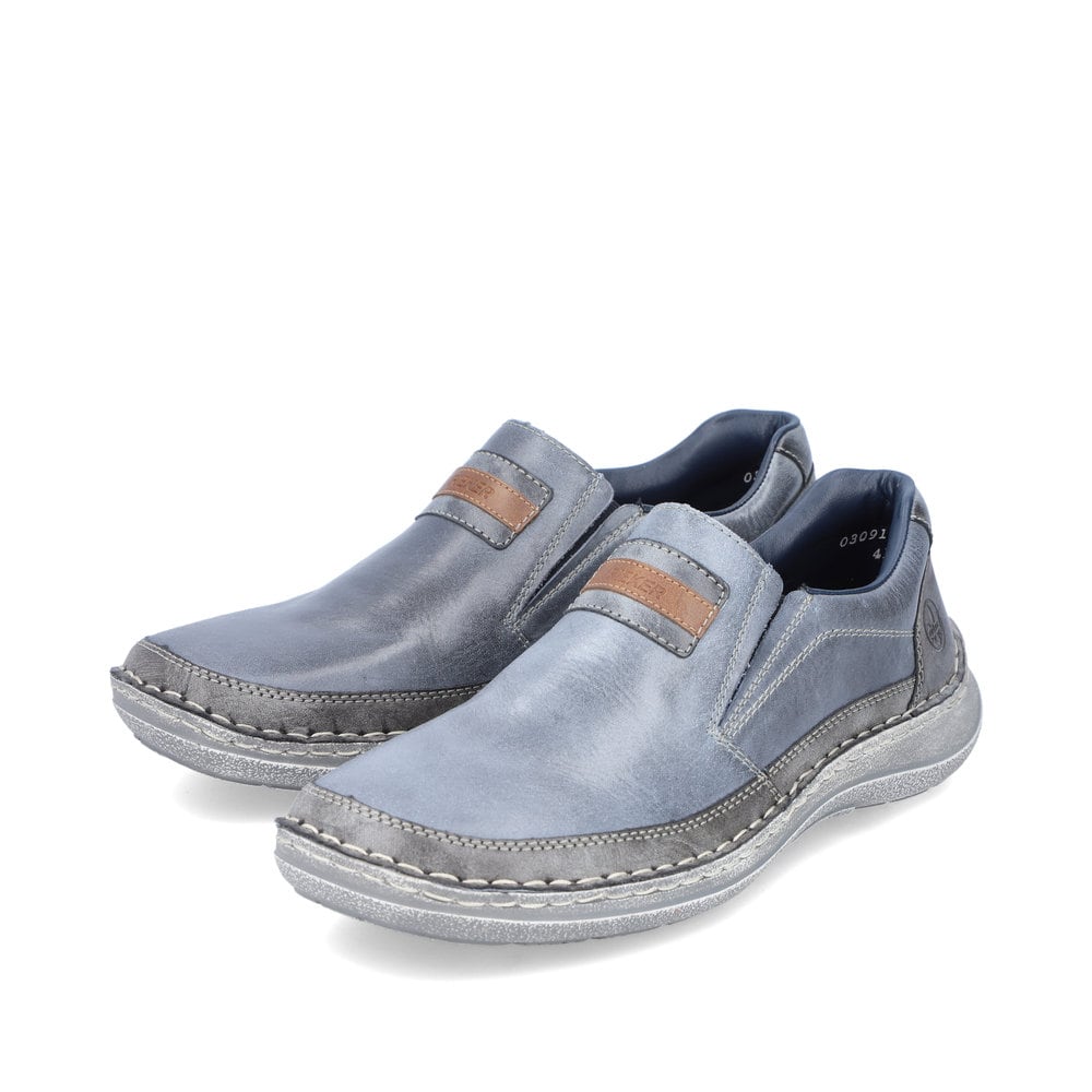 Rieker Herren Slipper blaumetallic