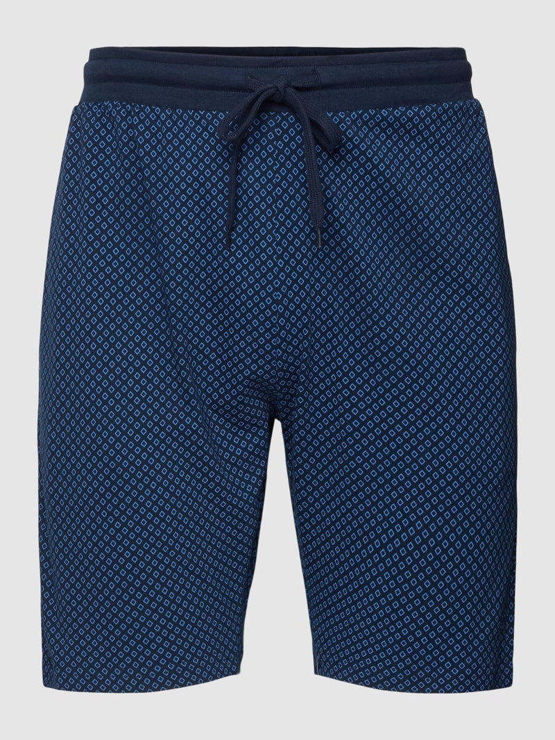 Shorts mit Label-Print in dunkelblau