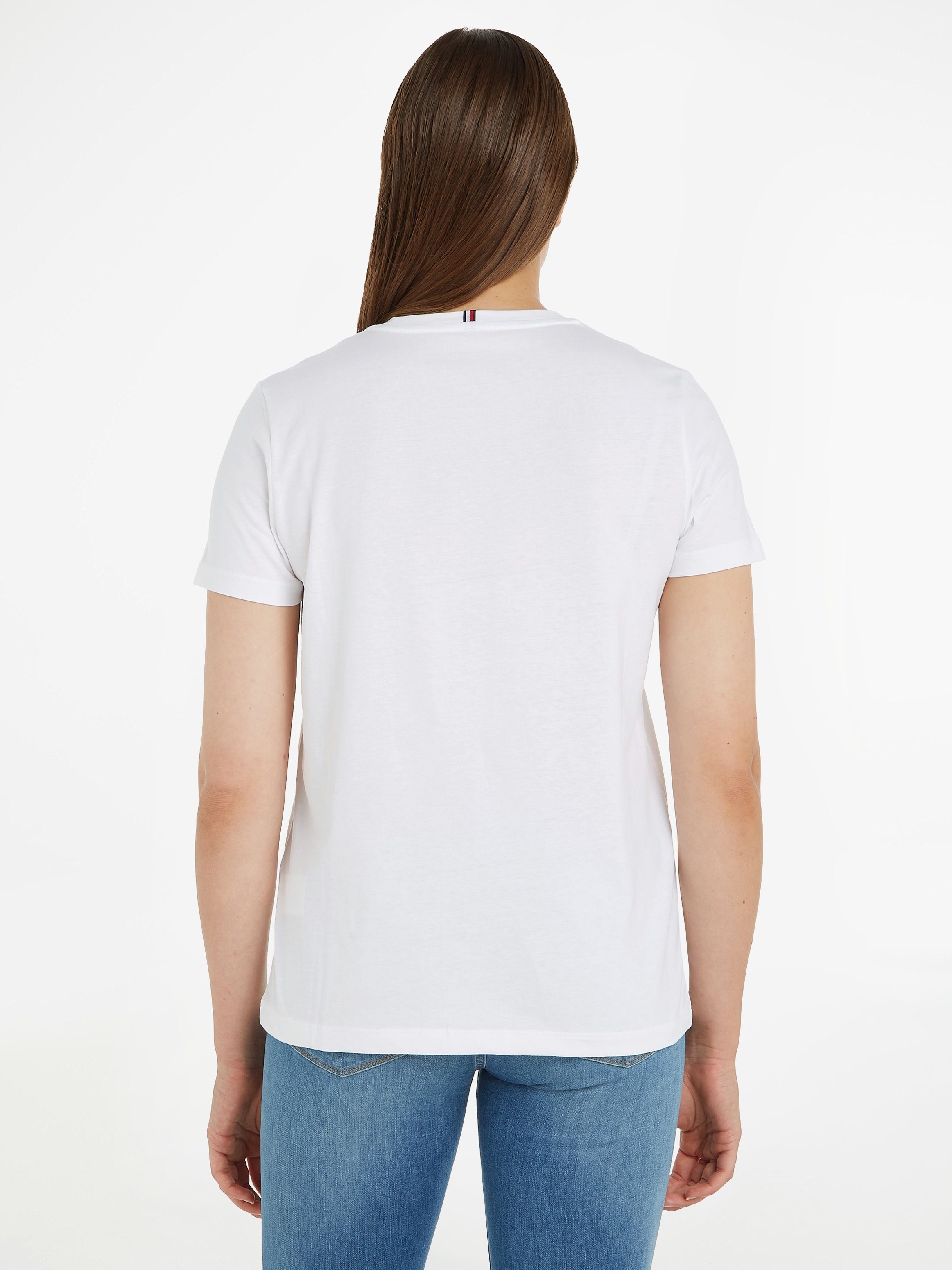 Tommy Hilfiger T-Shirt HERITAGE CREW NECK GRAPHIC TEE mit Tommy Hilfiger Script Logo-Schriftzug & Logo-Flag am Saum