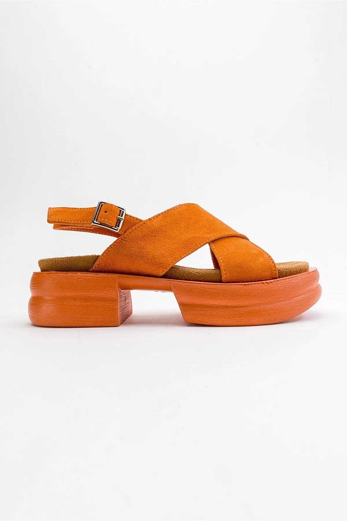 LuviShoes  Die meisten Damensandalen aus echtem Wildleder in Orange