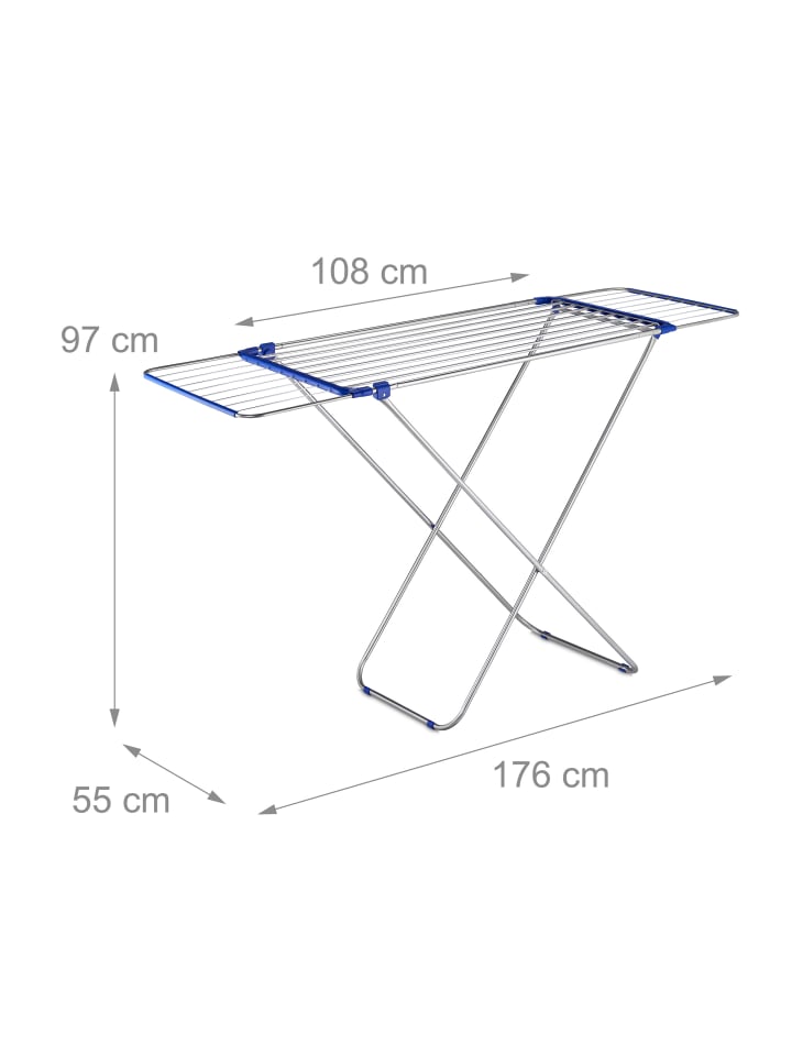 relaxdays Wäscheständer in Silber - (B)176 x (H)97 x (T)55 cm günstig kaufen onesize