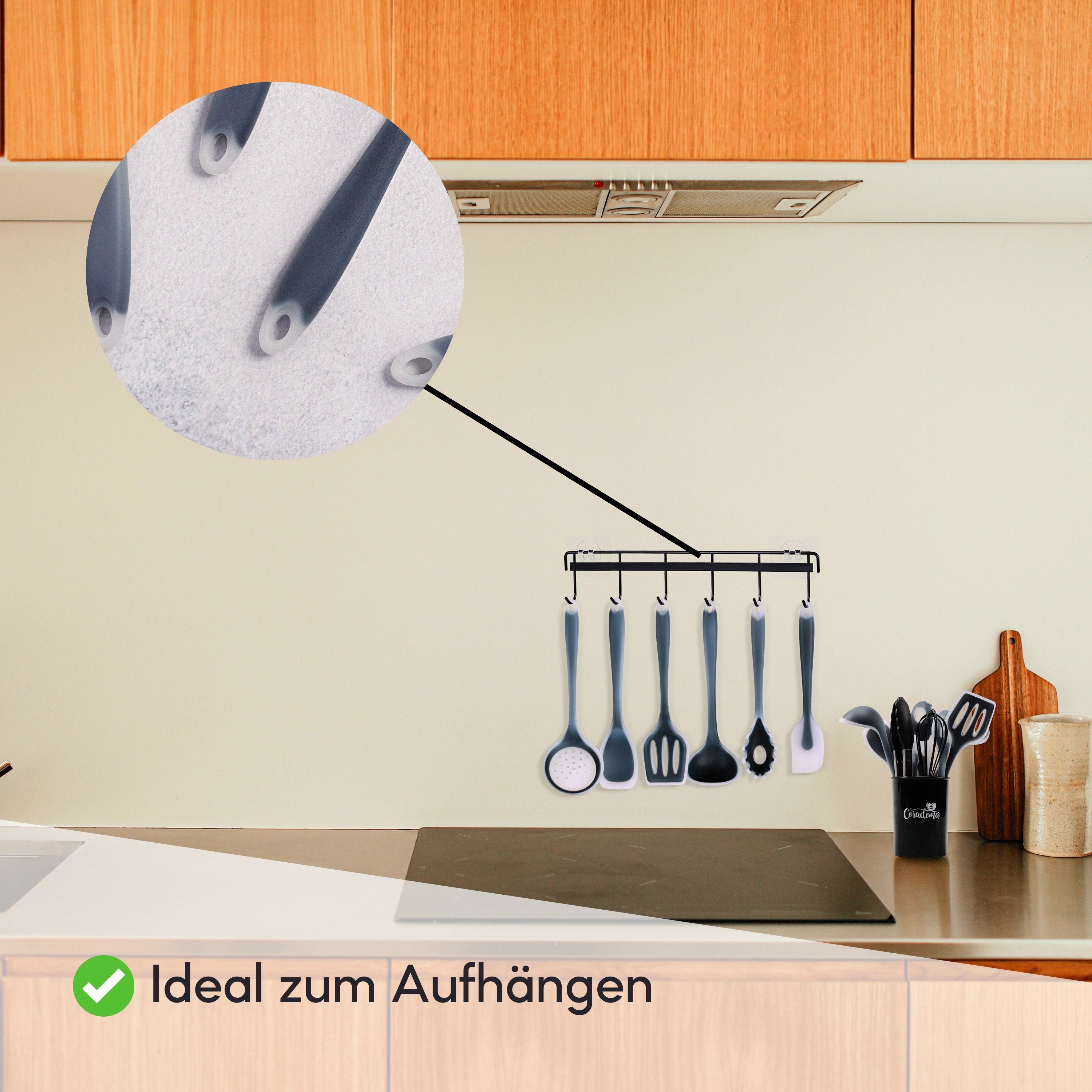 Coradoma Kochbesteck-Set Küchenutensilien 12er Set aus Silikon Geschirrset Küchenhelfer (12-tlg)
