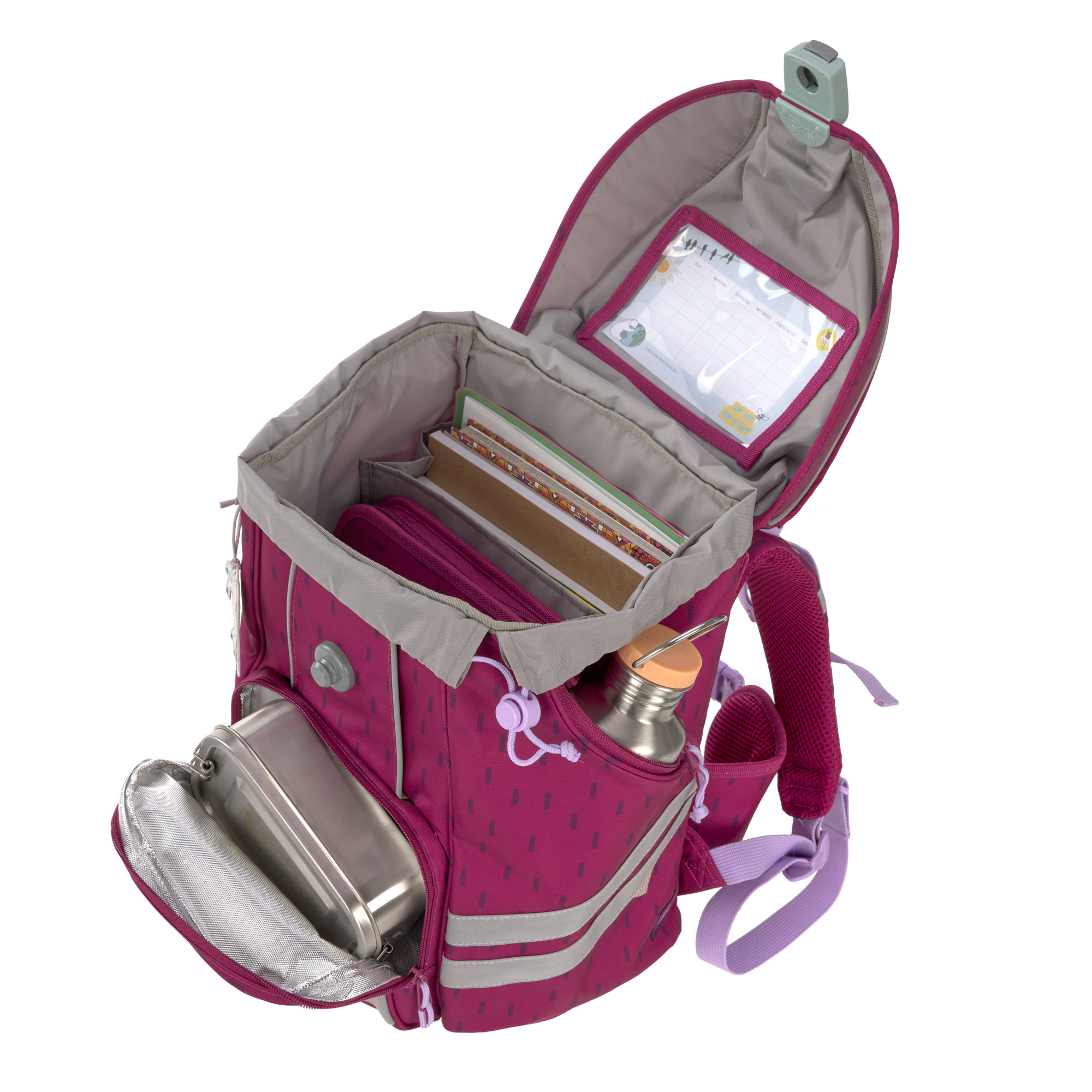 Schulranzen Set 7-teilig, Flexy Unique Speckles Berry