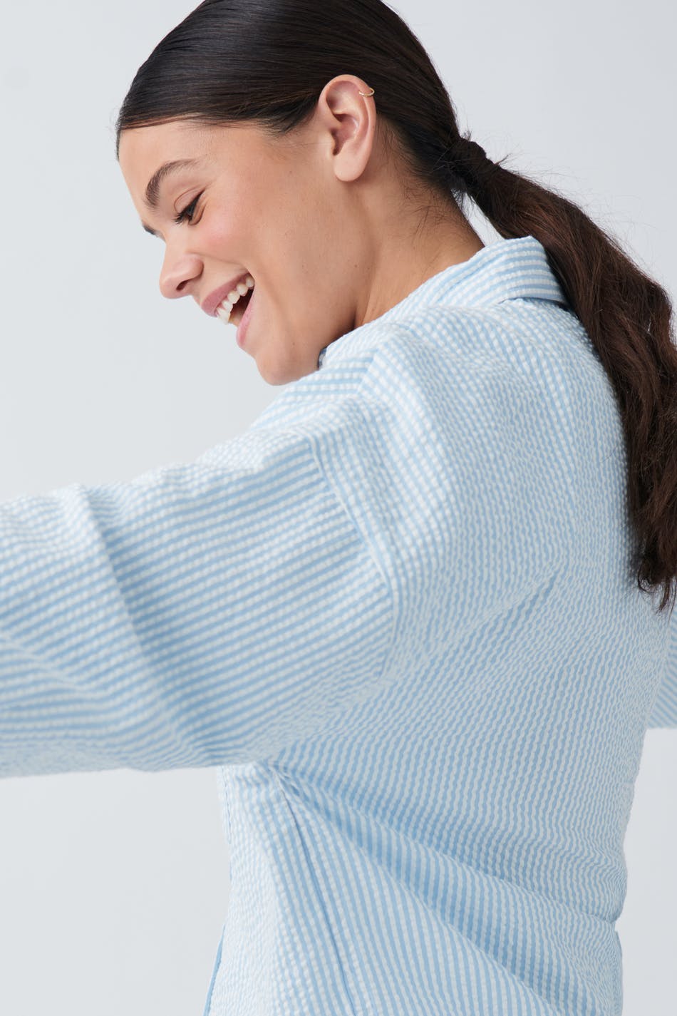 Seersucker pyjamas shirt