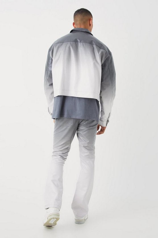 Slim-Fit PU-Schlaghose mit Farbverlauf