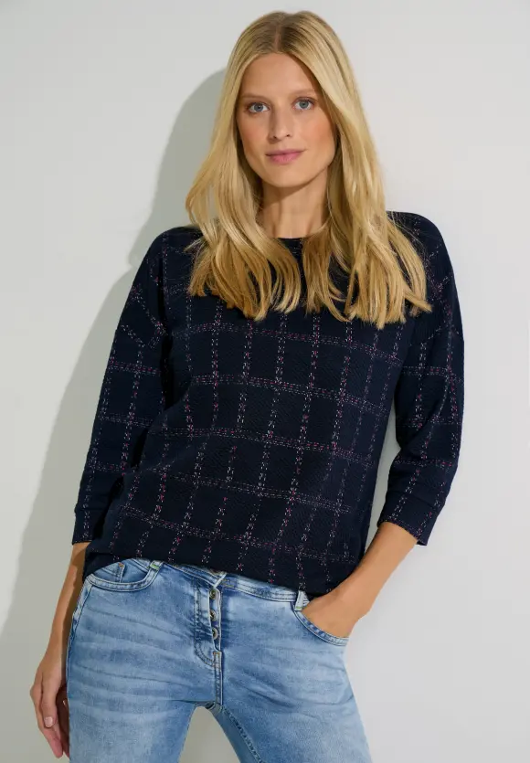 CECIL Kariertes Shirt mit Struktur