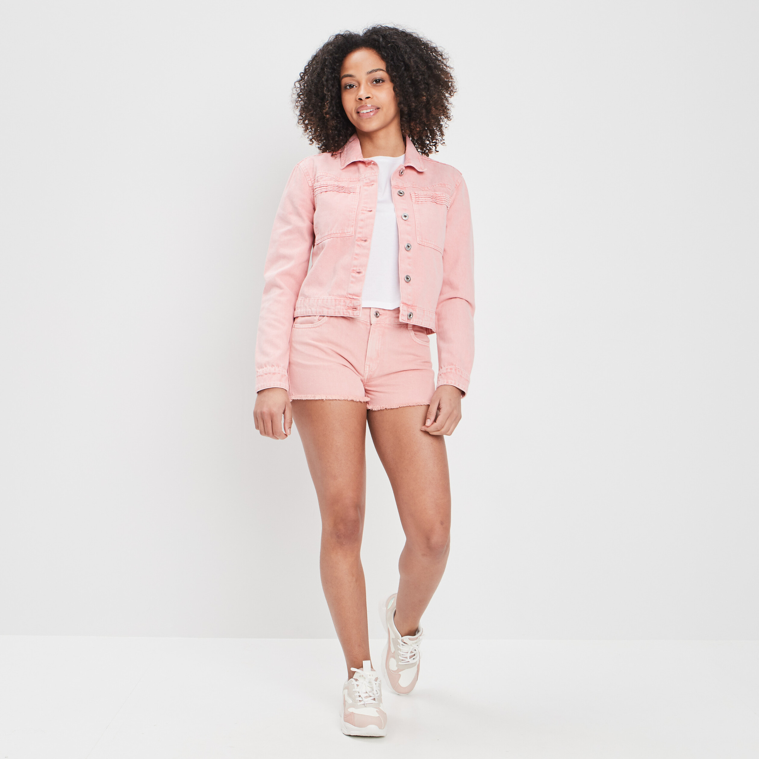 Short slim à bords francs rose femme | La Halle