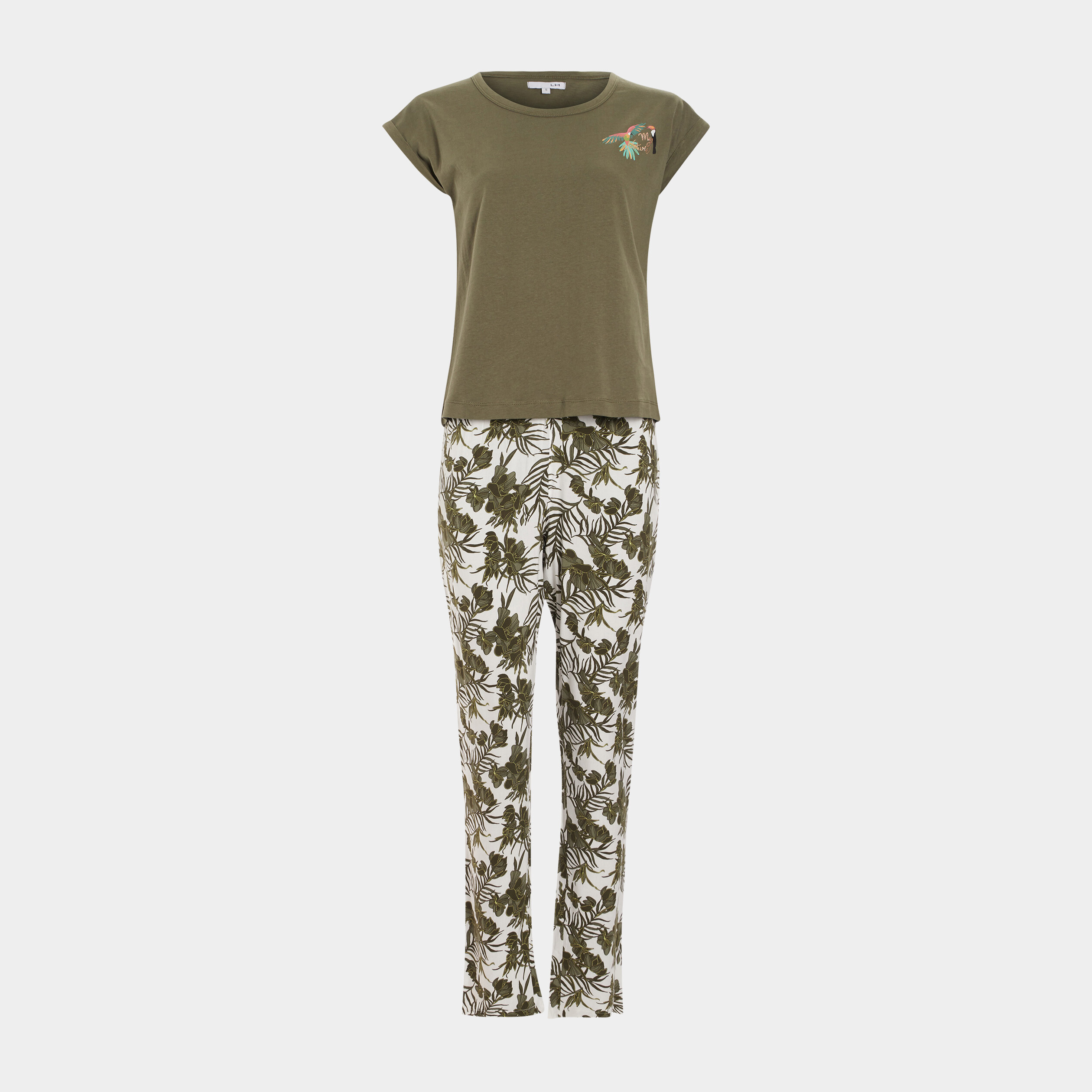 Ensemble pyjama 2 pièces fluide ecru femme | La Halle