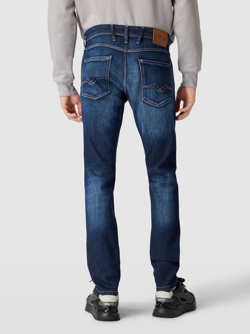 Jeans im 5-Pocket-Design Modell 'ANBASS' in marineblau