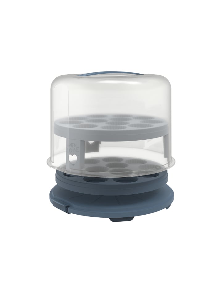 Rotho FRESH Tortenglocke hoch mit Trays in Transparent / Horizon blau günstig kaufen onesize