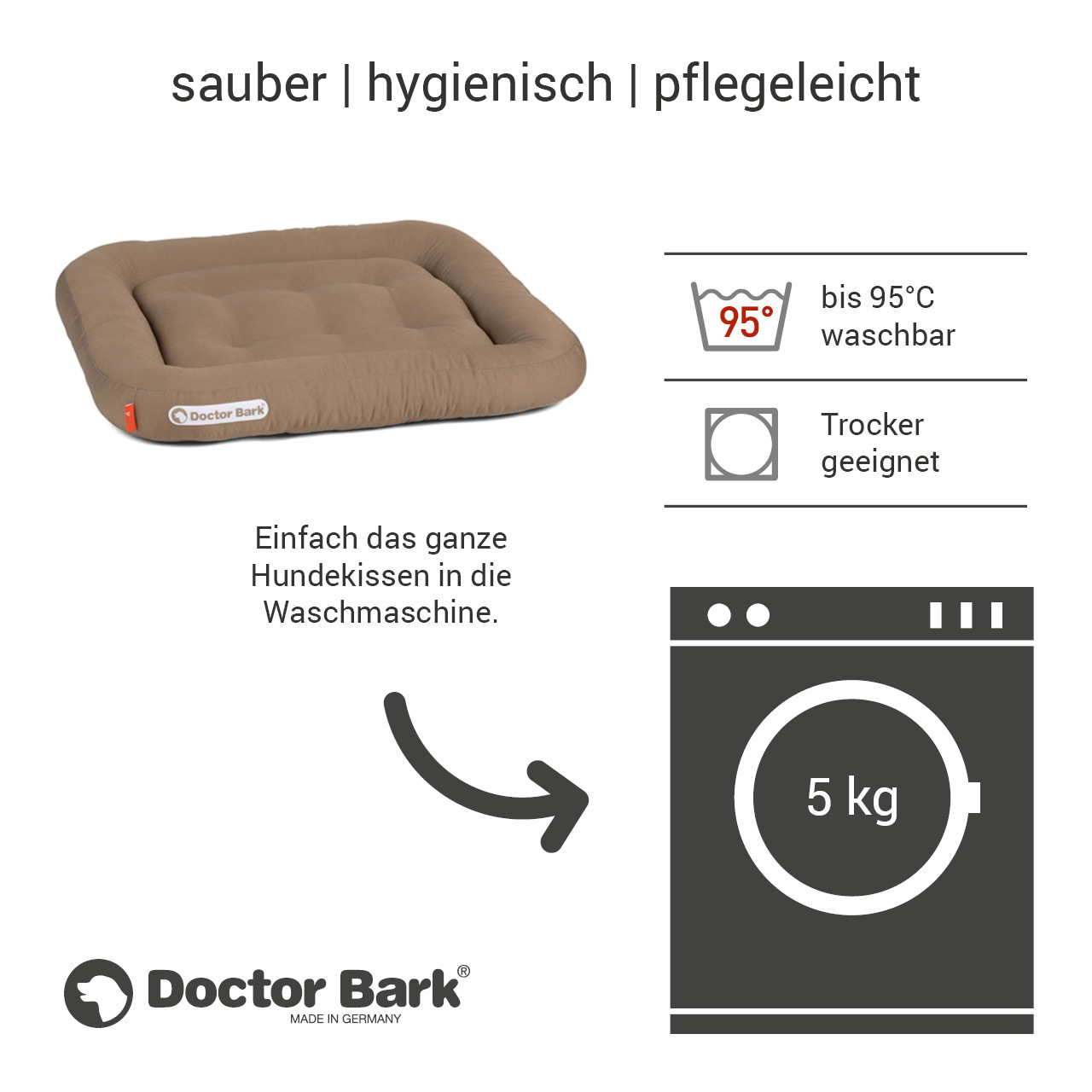 Doctor Bark Hundekissen Doctor Bark Lounge-Kissen sandbraun S