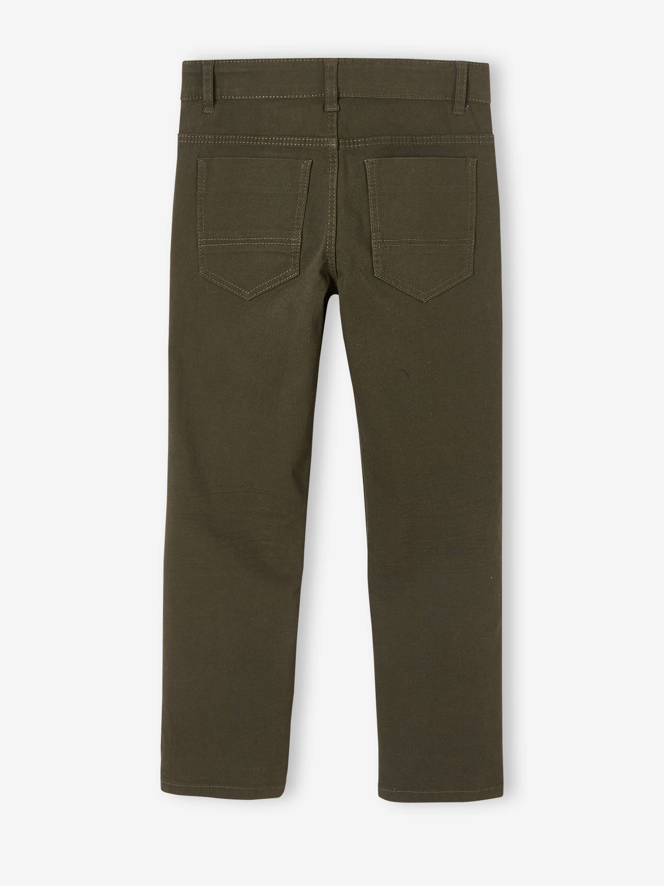 Pantalon droit indestructible garçon kaki fonce