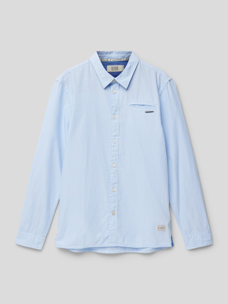 Regular Fit Hemd mit Streifenmuster in blau