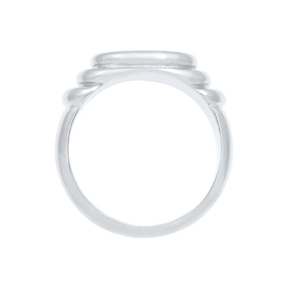 Elli Elli Bague Bague sceau femme polie ovale dégradée en argent massif 925 Bague